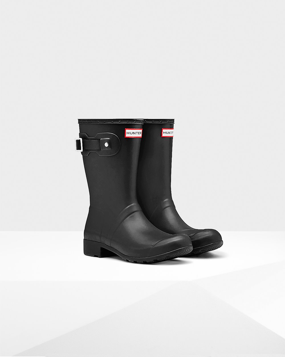 Women Hunter Original Tour Foldable | Short Rain Boots Black | NZ-62107-KJZT